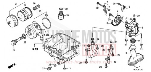 CARTER D'HUILE/POMPE A HUILE CBR600FC de 2012